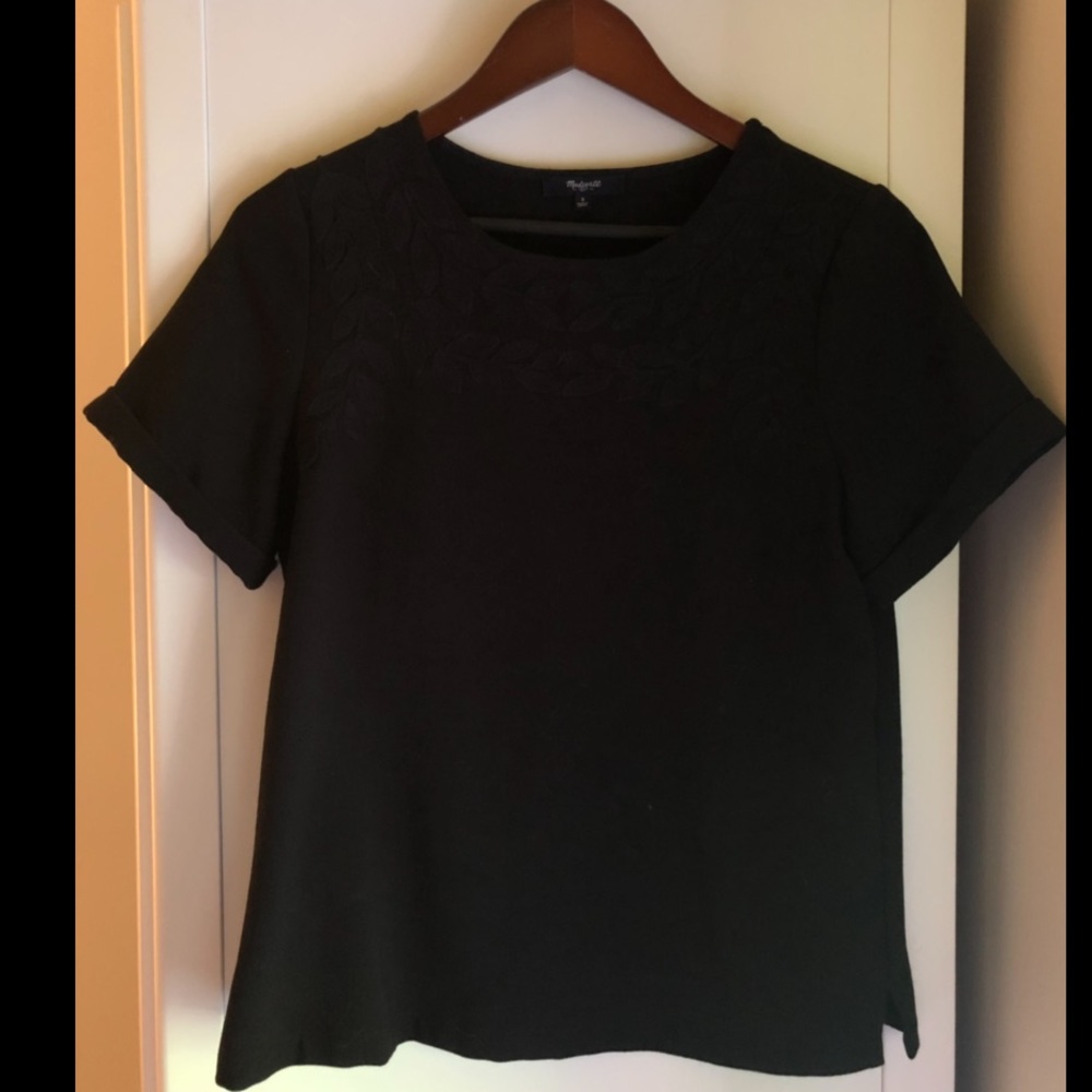 Madewell floral embroidered short sleeve top